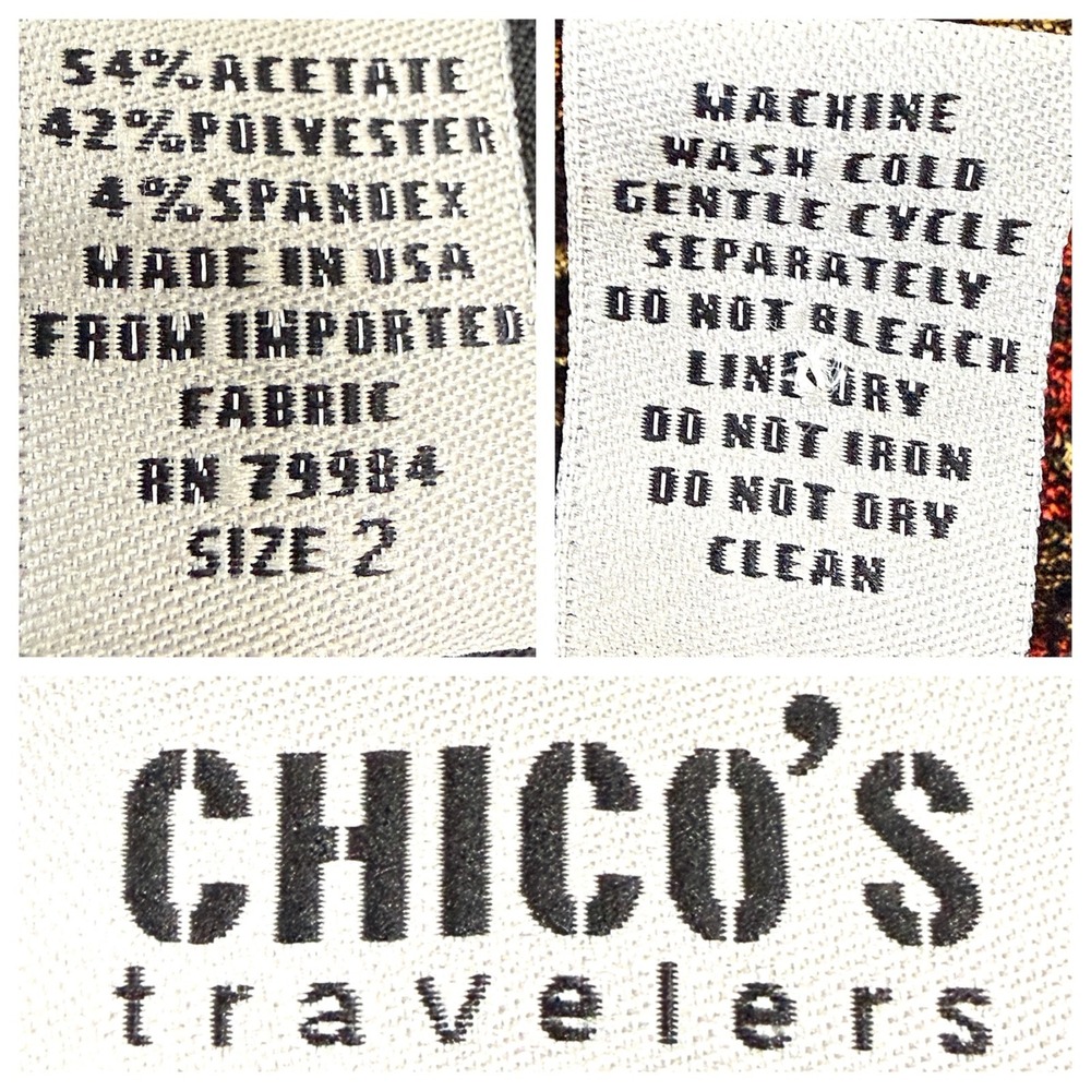 Chicos Travelers Womens Sleeveless Top Sz 2 Dark Floral Tapestry Shimmer Stretch - Picture 4 of 6